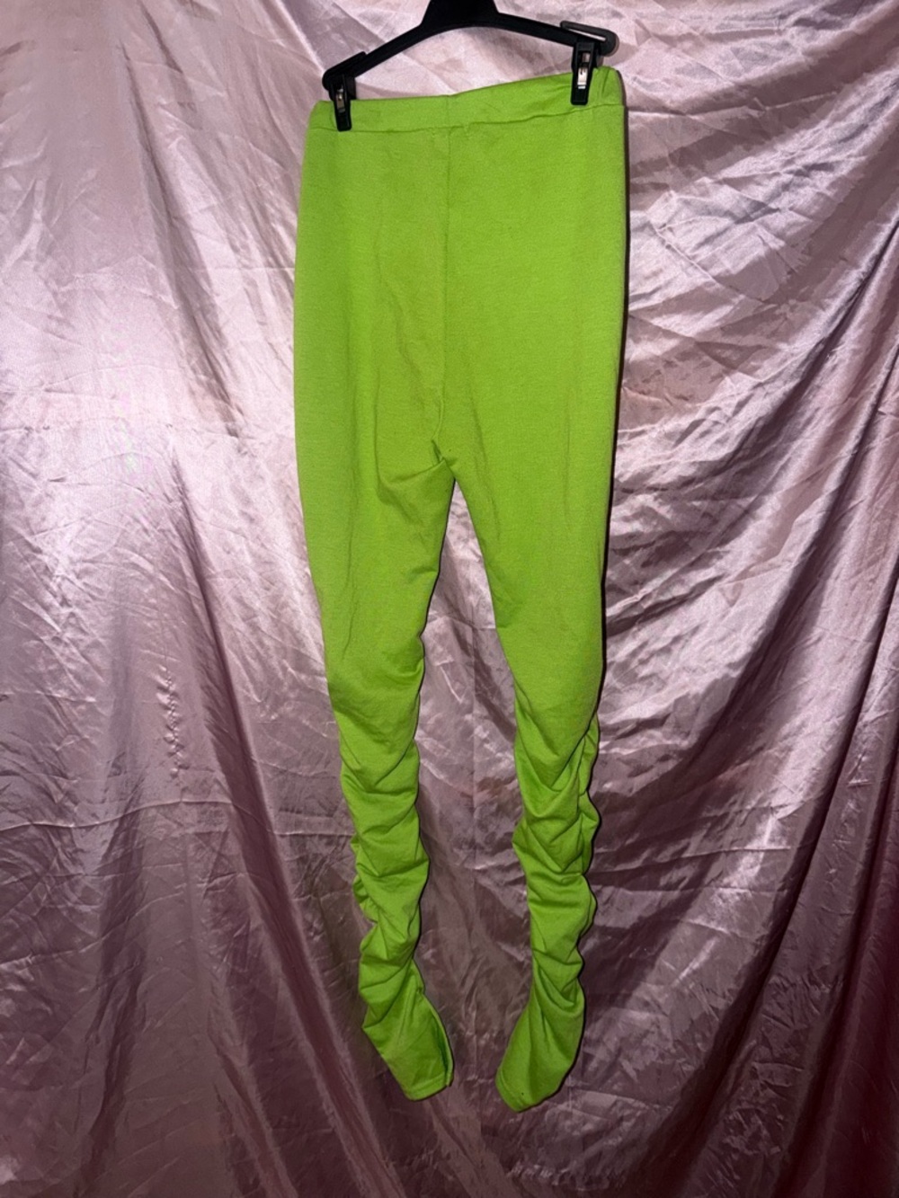 Neon Green Ruched pants - Picture 2 of 2